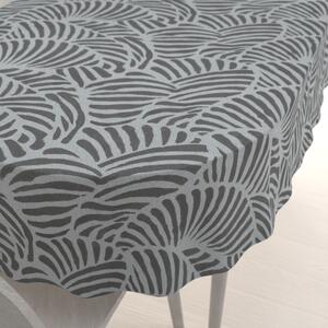 Biante Bavlnený oválny obrus Sandra SA-805 Veľký sivý abstraktný listový vzor 50x100 cm