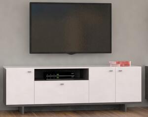 TV skrinka Makaria 174 cm, šedá/biela