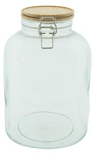 Sklenená dóza s bambusovým vekom - Ø14*23 cm / 2.8l - Clayre & Eef