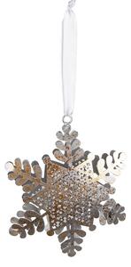 Strieborná antik kovová závesná vločka - 13*2*16 cm - Clayre & Eef