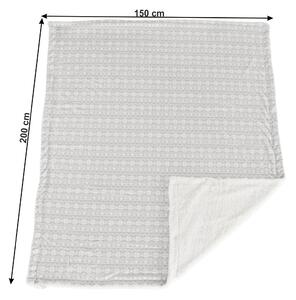 TEMPO Obojstranná baránková deka, šedá/biela/vzor, 150x200, MARITA