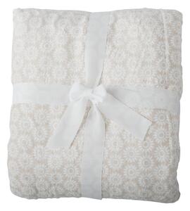 Obojstranná baránková deka, béžová/biela/vzor, 150x200, AVANTI