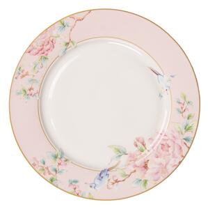 Porcelánový jedálenský tanier s ružovými kvetmi Rosa - Ø 27*2 cm - Clayre & Eef