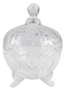 Transparentná sklenená miska dóza na cukrovinky s vekom - Ø 15*20 cm - Clayre & Eef