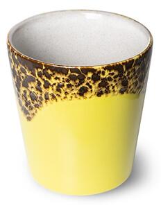 Žlto-hnedý retro hrnček na kávu Coffee 70s Solar - Ø7,5*8cm / 180ml - HKLIVING