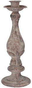 Šedý antik kovový svietnik ArtFerro na úzku sviečku - Ø 12,5*33cm - Exner