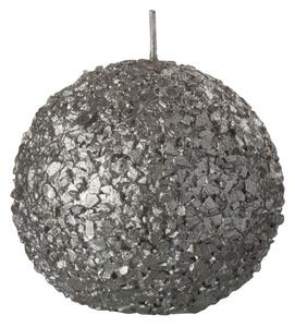 Champagne guľatá sviečka s glitrami - Ø 8 cm - J-Line by Jolipa