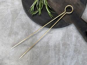 Mosadzná kovová pinzeta na jedlo - 4*26cm - Chic Antique