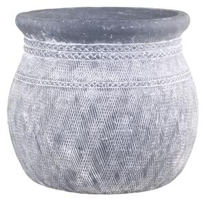 Šedý antik cementový obal na kvetináč so vzorom Cholet L - Ø 32*29cm - Chic Antique