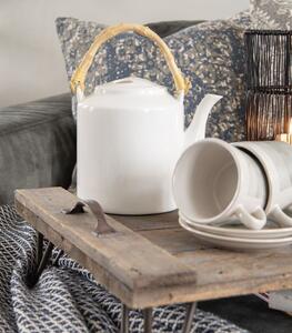 Biela porcelánová kanvica na čaj Nia - Ø 13 * 23 cm / 1500 ml - Clayre & Eef