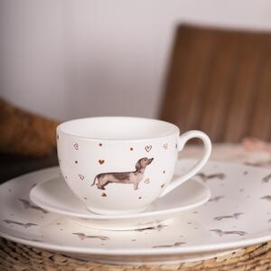 Porcelánový hrnček s jazvečíkom Dachshund Love - 12 * 8 * 10 cm / 300 ml - Clayre & Eef