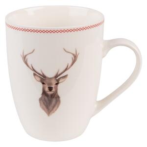 Porcelánový hrnček s jeleňom Cosy Lodge - 12*8*10 cm / 300 ml - Clayre & Eef