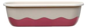 Plastia Samozavlažovací truhlík Mareta 60 cm, biela + vínová