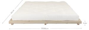 Dvojlôžková posteľ z borovicového dreva s matracom Karup Design Dock Comfort Mat Natural/Natural, 160 × 200 cm