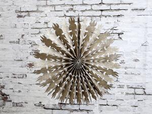 Champagne papierová hviezda Vintage s glitrami - 39cm - Chic Antique