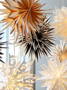 Krémová papierová hviezda Vintage Paper Star v darčekovej krabičke - 54*23*54cm - Chic Antique
