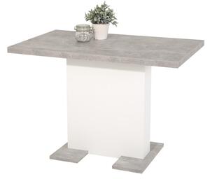 Jedálenský stôl Britt 110x69 cm, šedý betón/biely