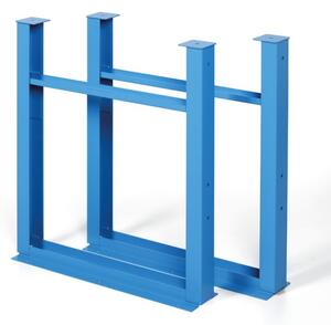 Samostatná kovová noha pre dielenské stoly GÜDE, staviteľná, modrá, balenie 2 ks