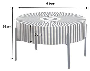 Dizajnový konferenčný stolík Ilissa 64 cm čierno-biely