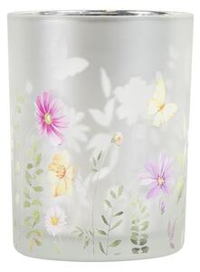 Farebný skleněný svícen Wild Flowers Butterfly M - Ø 10*12,5cm - Mars & More