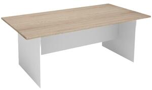 Rokovací stôl PRIMO WHITE, 2000 x 1000 mm, biela/dub prírodný