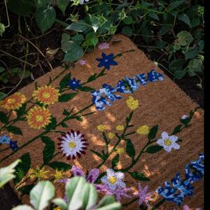 Rohožka z kokosových vlákien s motívom kvetin Coir - 75*45*4cm - Mars & More