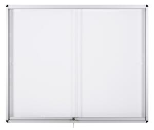 Vnútorná vitrína s posuvnými dverami, biela magnetická, 967 x 706 mm