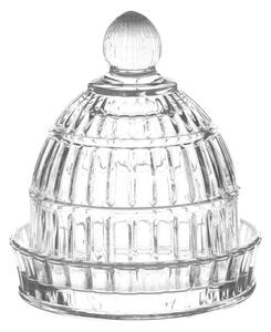Sklenená dóza na cukríky v tvare tortičky - Ø 9*10 cm - Clayre & Eef