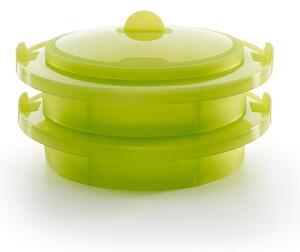 Zelená silikónová nádoba na pečenie v páre Lékué Steamer, ⌀ 22 cm
