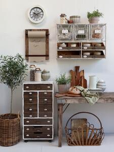 Dreveno-kovová komoda so šuflíčkami Old French - 43*33*87cm - Chic Antique