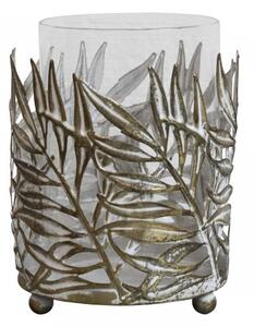 Bronzový antik kovový svietnik Vire Leaves - Ø 12*14 cm - Chic Antique