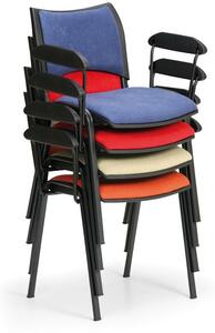 Konferenčná stolička SMART, chrómované nohy, s podpierkami rúk, červená