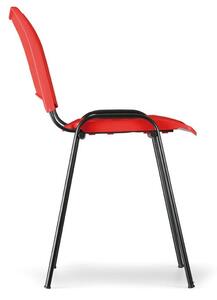 Plastová stolička SMART, chrómované nohy, červená