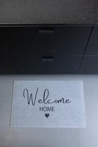 Sivá podlahová rohožka so srdiečkom Welcome Home - 75*50*1cm - Mars & More