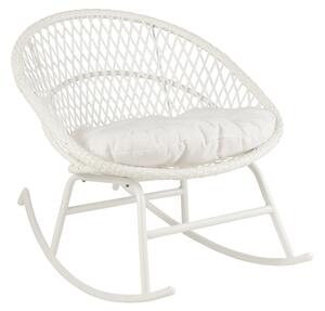 Biele ratanové záhradné hojdacie kreslo Zayo White - 118*82*78 cm - J-Line by Jolipa