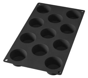 Čierna silikónová forma na 11 mini muffinov Lékué