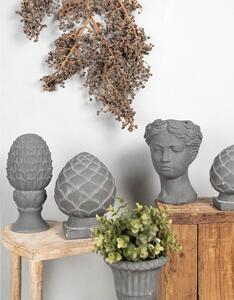 Šedá cementová dekorácia socha šiška - Ø 10*18 cm - Clayre & Eef