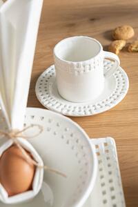 Biela keramická šálka s tanierikom Holli White - 14*14*9 cm - J-Line by Jolipa