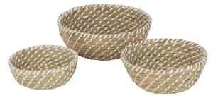 Súprava 3ks prírodný košík z morskej trávy Witte - Ø 23*8/ Ø 27*10/ Ø 32*12 cm - J-Line by Jolipa