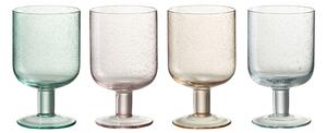 4ks farebný pohár na víno s bublinkami Louise - Ø8*13cm / 360ml - J-Line by Jolipa