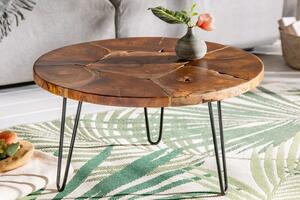 Dizajnový konferenčný stôl Mappe 70 cm teak