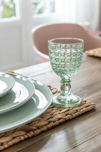 Reliéfny zelený pohár na nohe Embossed - Ø8*17cm / 200ml - J-Line by Jolipa