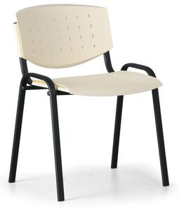 Jednacia stolička TONY, krémová, konštrukcia čierna