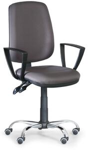 Kancelárska stolička ATHEUS s podpierkami rúk, kovový kríž, sivá