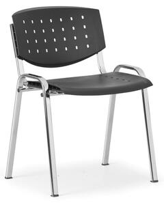 Jednacia stolička TONY, čierna, konštrukcia chrómovaná