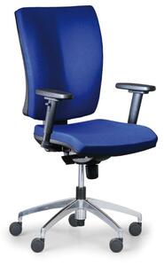 Kancelárska stolička LEON PLUS, modrá, oceľový kríž