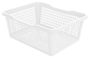 Plastový košík 29,8 x 19,8 x 9,8 cm, biela