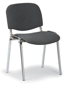 Konferenčná stolička VIVA, chrómované nohy, sivá
