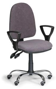 Kancelárska stolička TORINO s podpierkami rúk, asynchronní mechanika, sivá