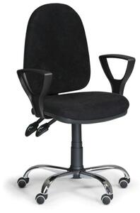 Kancelárska stolička TORINO s podpierkami rúk, Asynchronní mechanika, čierna